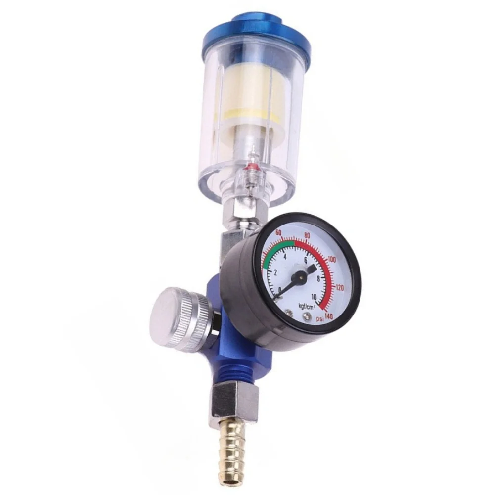 1/4 Spray Air Flow Gauge Oil Water Trap Filter With Adapter Set Pneumatic Tool Oil Water Separator Filter Accessories