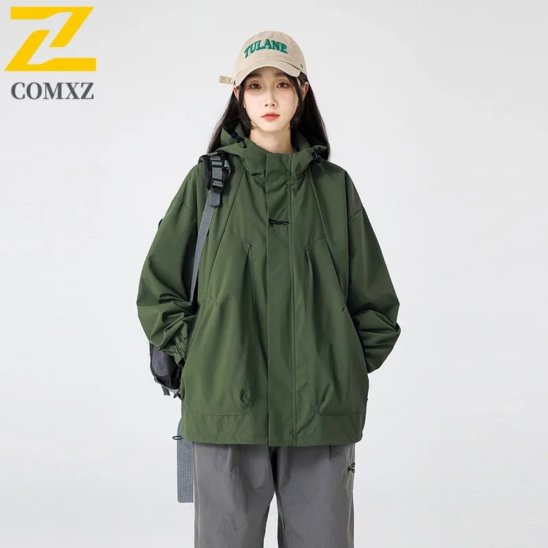 EiAO سترة واقية للزوجين مقنعين ربيع الخريف مقاوم للماء يندبروف سترة خارجية للمشي لمسافات طويلة التخييم الصيد السفر أكتيفيوير #4