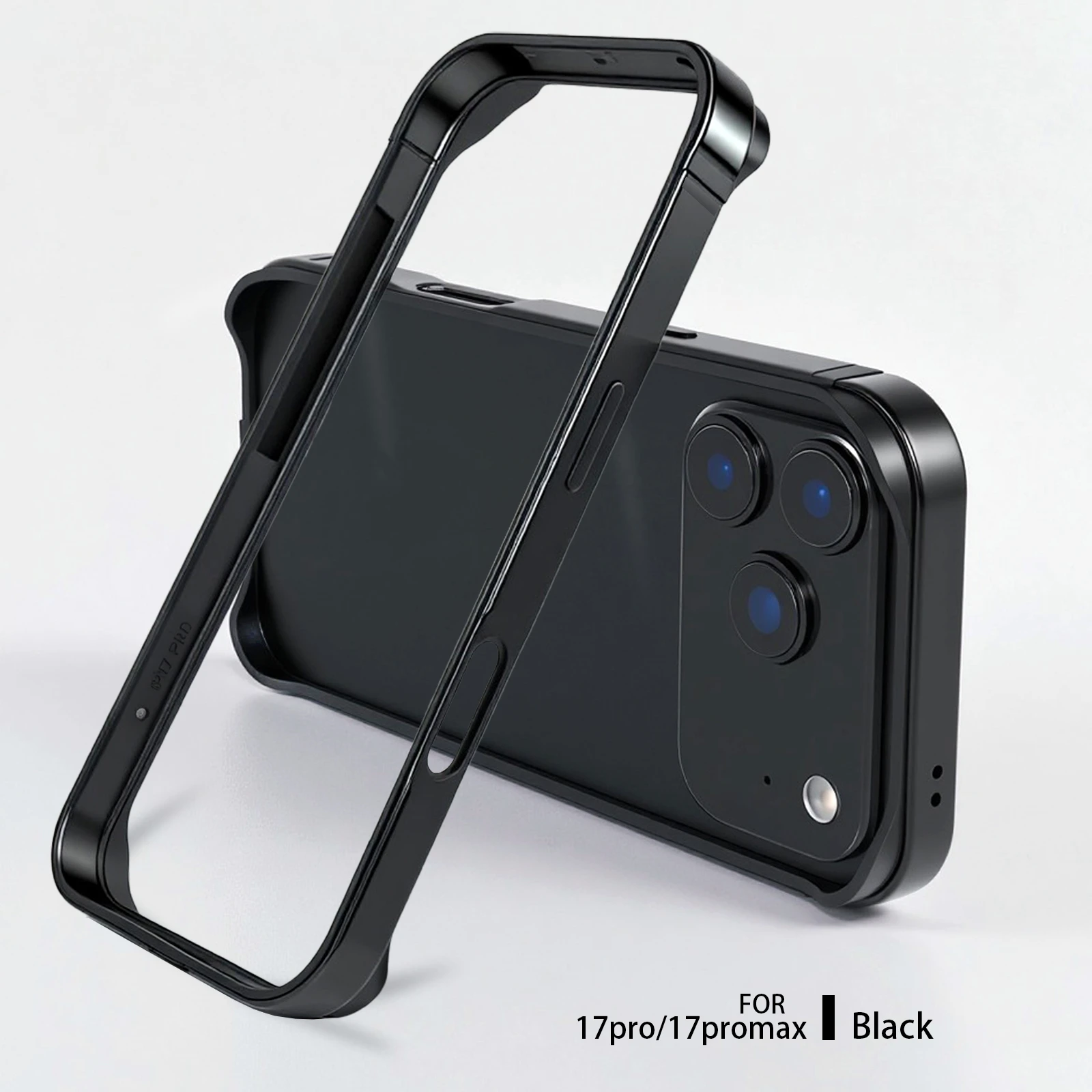 For iPhone 17 Pro Max 17Air Luxury Metal Bumper Case Aluminum Alloy Frame Phone Cover Soft Silicone Lining Shoockproof