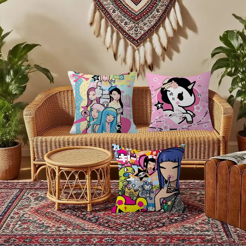 Anime T-TokidokiS Enamel Pin  Decorative Pillowcase Square Pillowcase Home Office Decorative Cushion Cover