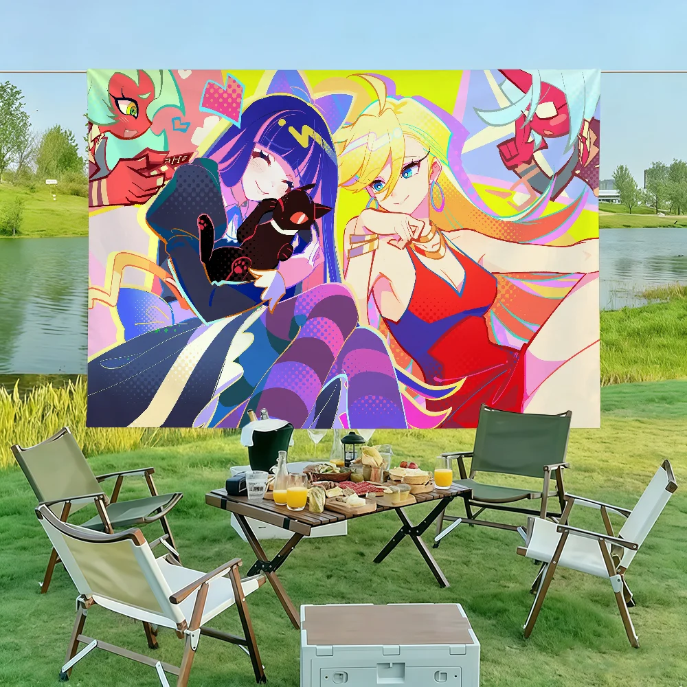 Cartoon P-Panty Stocking Flag Wall Decorations Home Decor Suitable For Living Rooms Bedrooms Dormitories Parties And Holidays