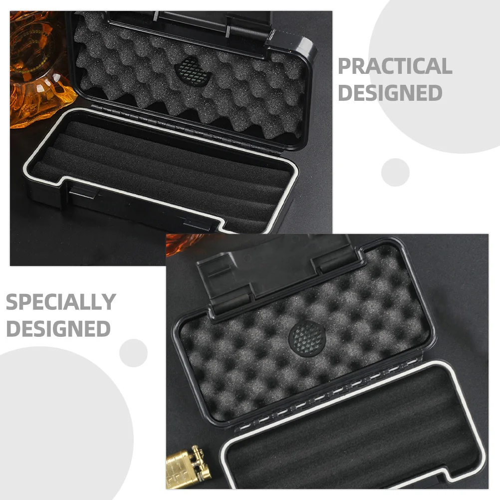 

Sturdy Plastic Humidor Cigarette Case Multi-Use Storage Box Portable Cigar Container for Men Decorative Resistant for Home