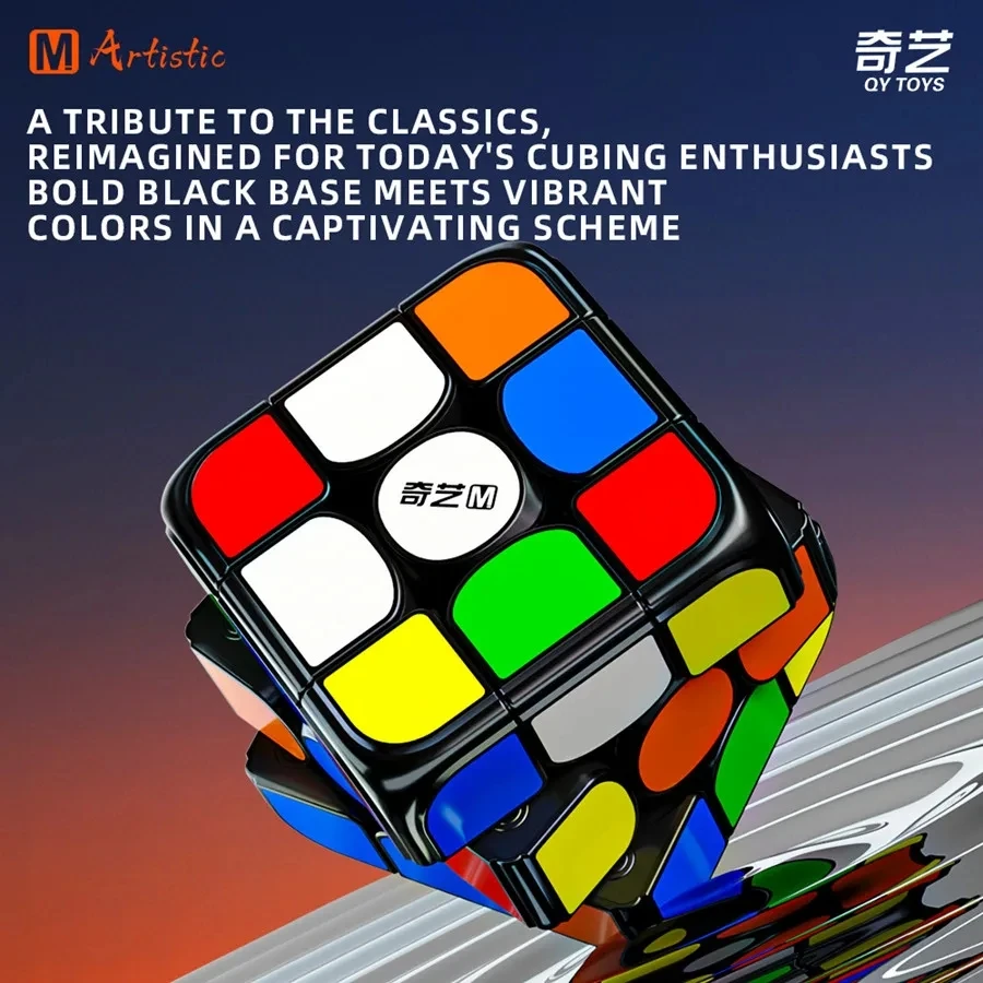 Qiyi M プロアートバージョン 3x3 磁気マジックキューブスピードキューブステッカーレス QY プロ 3X3 アートエディション Cubo Magico パズルおもちゃ
