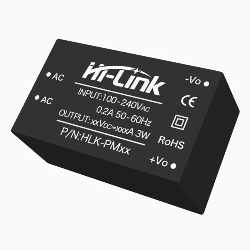1 шт. модуль питания AC-DC: модуль питания от 220 В до 5 В, 3 В, 9 В, 12 В, 15 В, 24 В: HLK-PM01 ACDC3 Вт, 5 Вт, 10 Вт, изолированный источник питания, регулируемый выход
