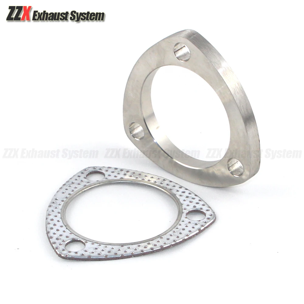 Automotive exhaust muffler 304 stainless steel welded flange three-hole flange sealing gasket 45/51/57/60/63/70/76mm