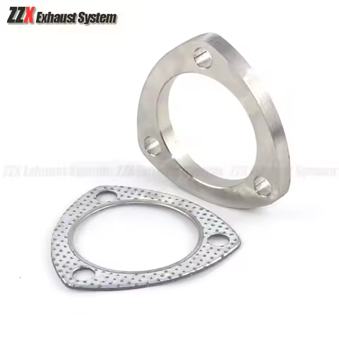 Automotive exhaust muffler 304 stainless steel welded flange three-hole flange sealing gasket 45/51/57/60/63/70/76mm