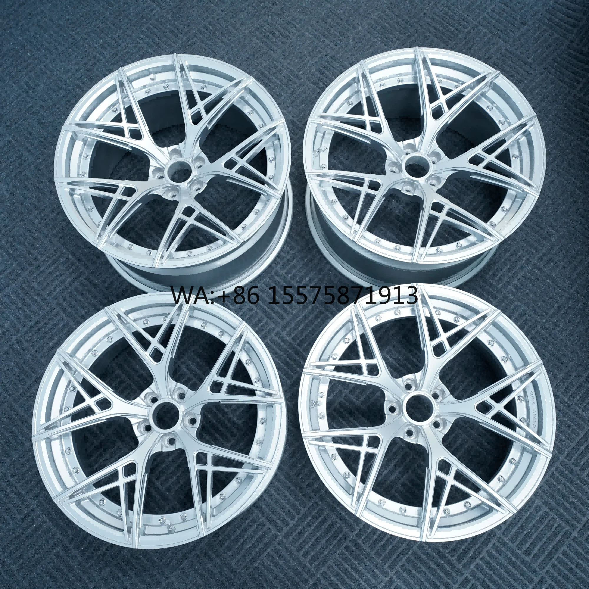 

New Custom 3-Piece High Pressure 12000T Forged 6061-T6 Aluminum Alloy Wheels Bright Finish Customizable Fit Most Vehicles