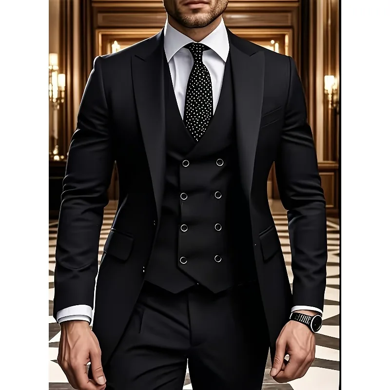 

2026 Best Selling Formal Suit Single Breasted Business Outfit Four Seasons mens suits 3 piece