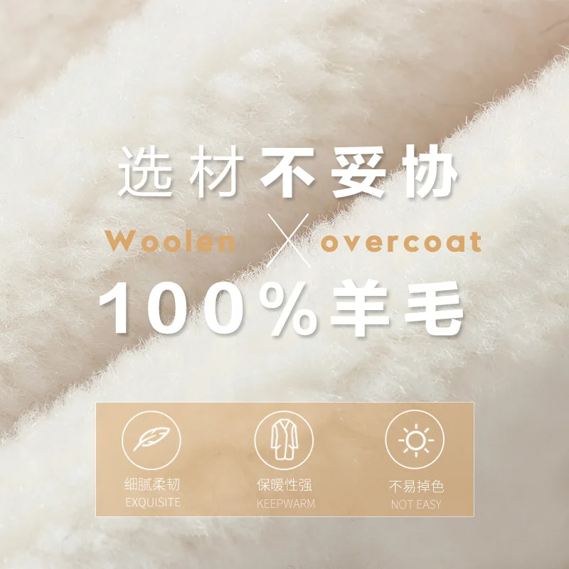 Winter Cashmere Coat Short Hooded Wool Particle Coat Men's Fur Integrated Lambswool Fur Tide