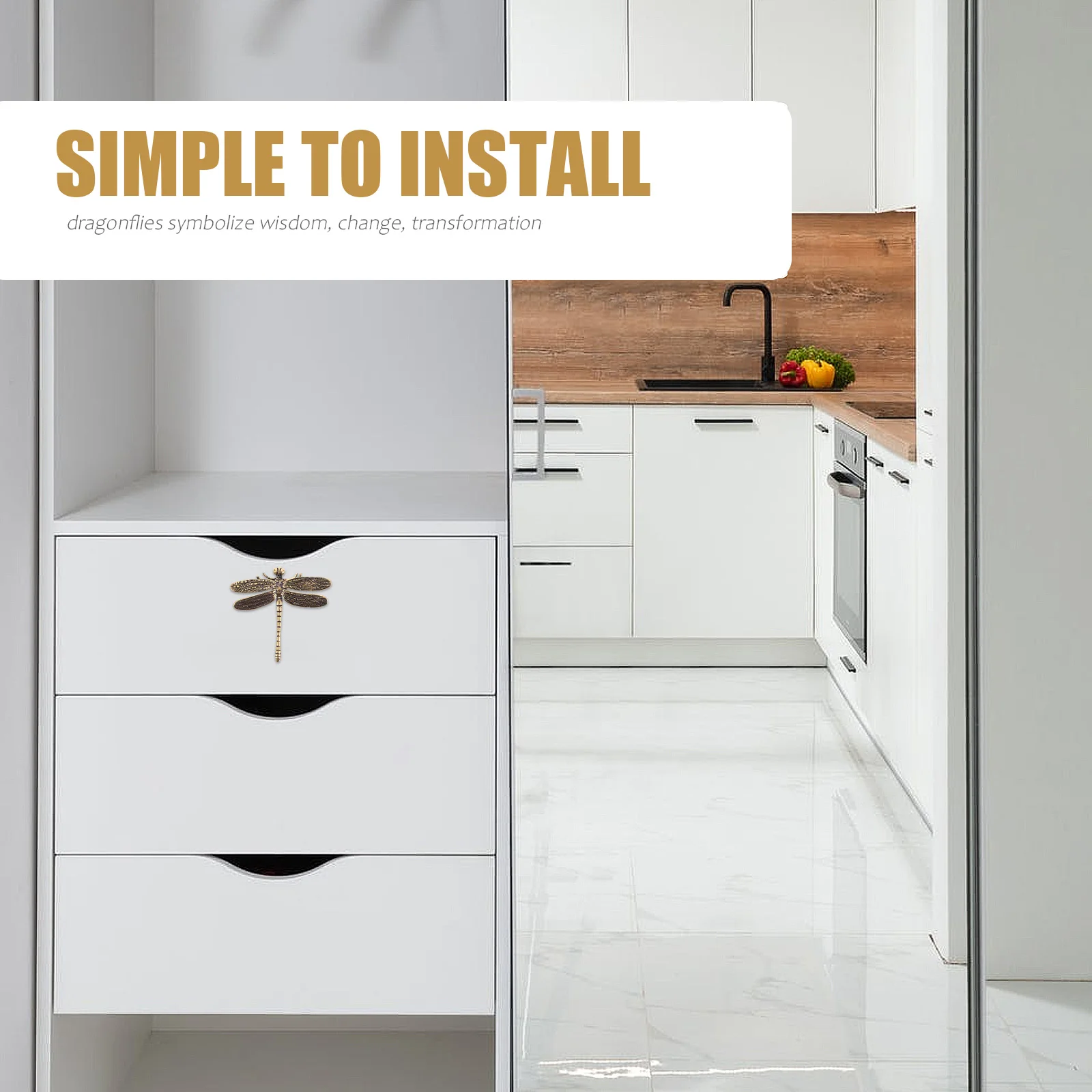 

Brass Dragonfly Furniture Handle Vintage Decorative Cabinet Knobs for Wardrobe Kitchen Cabinets Dresser Jewelry Box Pulls