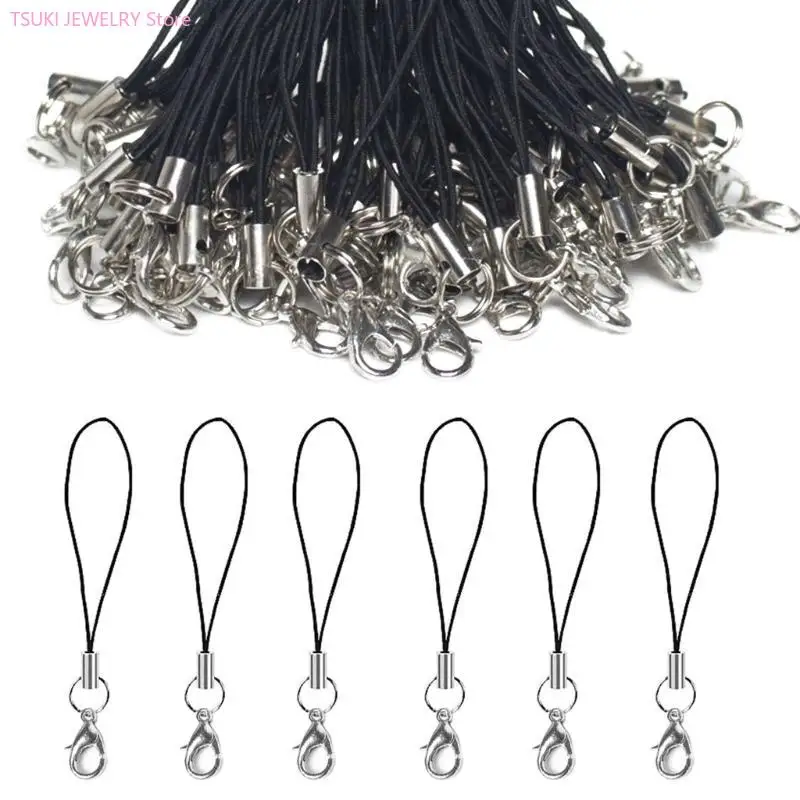 

62KE Pack of 100 Stylish Phone Charm Rope Elastic Phone Accessories Versatile Lanyard