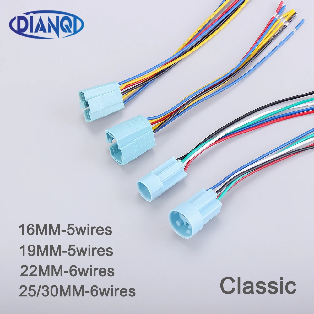 1 szt. Gniazdo kablowe 16mm 19mm 22mm 25mm 30mm do metalowego przełącznika przyciskowego, do okablowania 2-6 przewodów, stabilne złącze do lampy/przycisku świetlnego