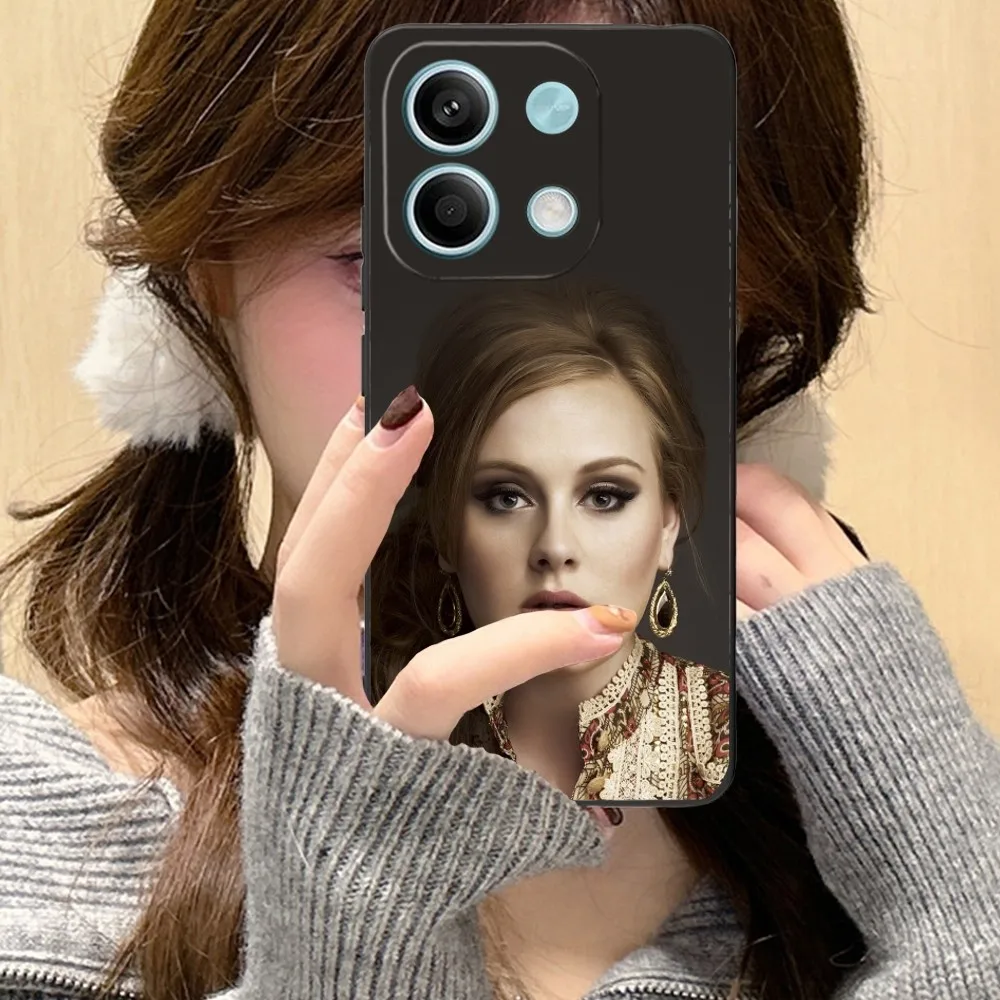 Adele Adkins Mobile Cell Phone Case for Xiaomi Redmi Note 13 12 11 10 9 POCO F4 F5 M5 X5 Pro Plus 5G Black Phone Cover Funda