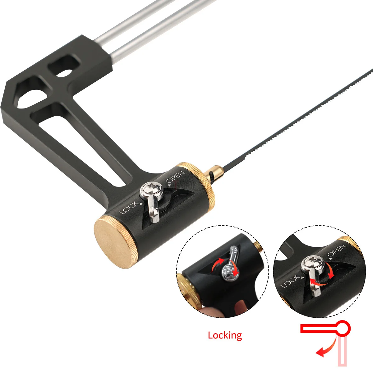 

Aluminum Hand Frame Saw Bow Drawing Wire Saw Hexagonal/round Handle Adjustable DIY Cutting Hand Tools Woodworking Craft Jewelry