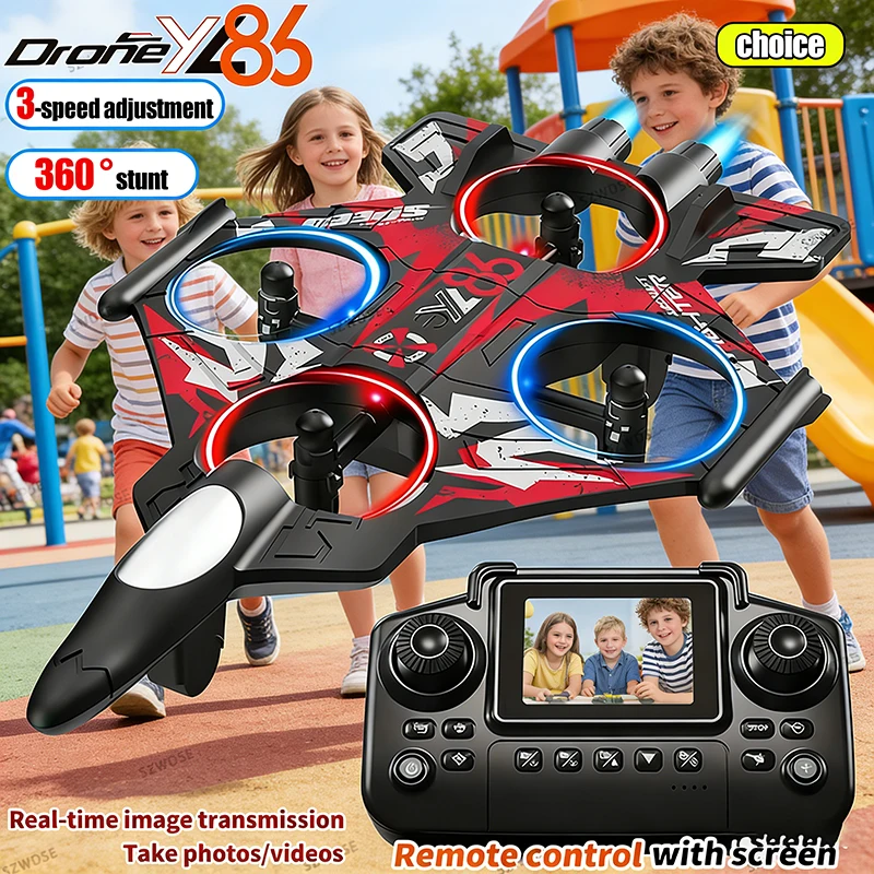 

E72 High - Performance foam aircraft stunt intelligent fixed height hover 360 ° turn UAV remote LED lights control fighter toy