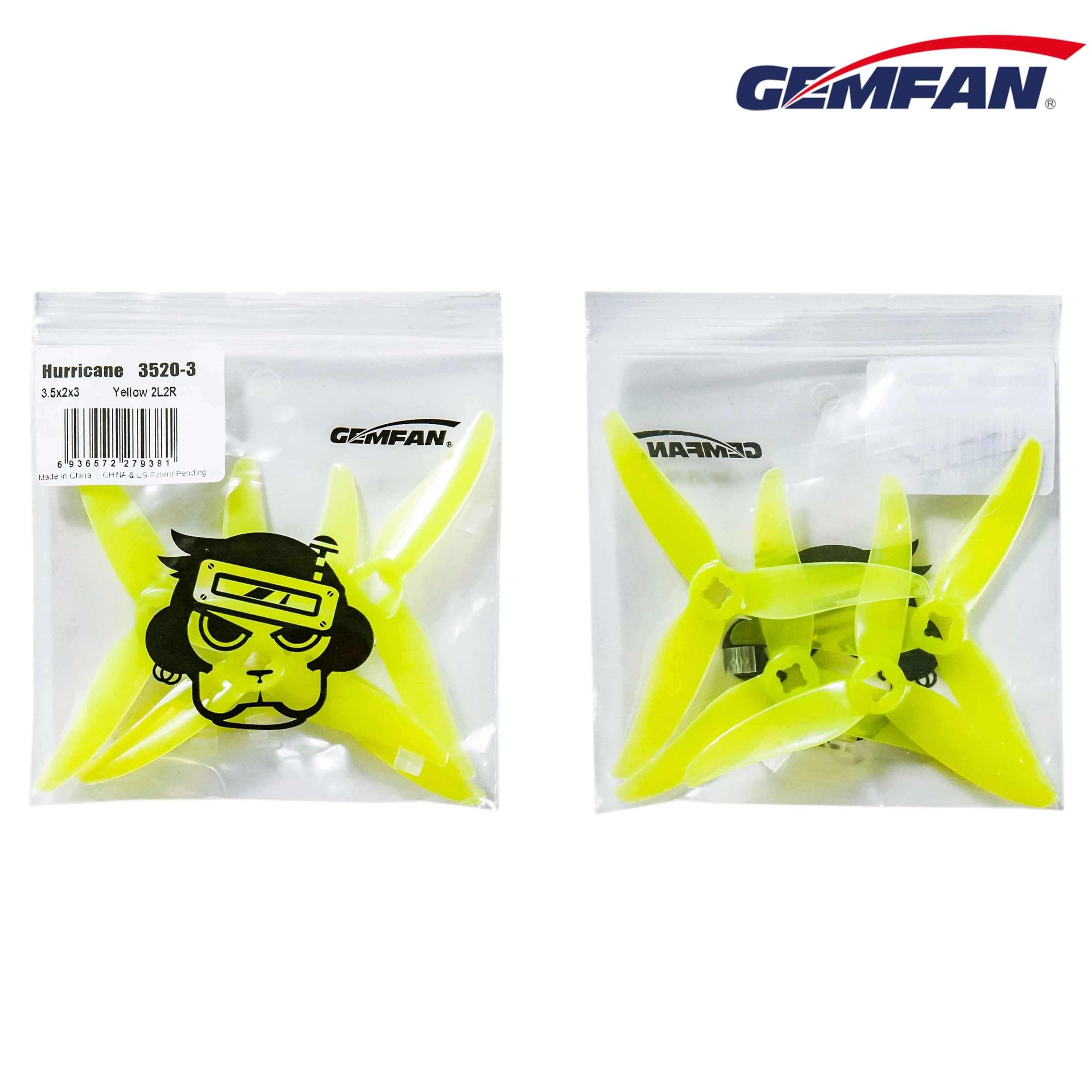 24 قطعة/12 زوجًا من المروحة Gemfan Hurricane 3520 3.5X2X3 3-Blade PC لطائرات بدون طيار FPV Racing Freestyle 3 بوصة Cinewhoop