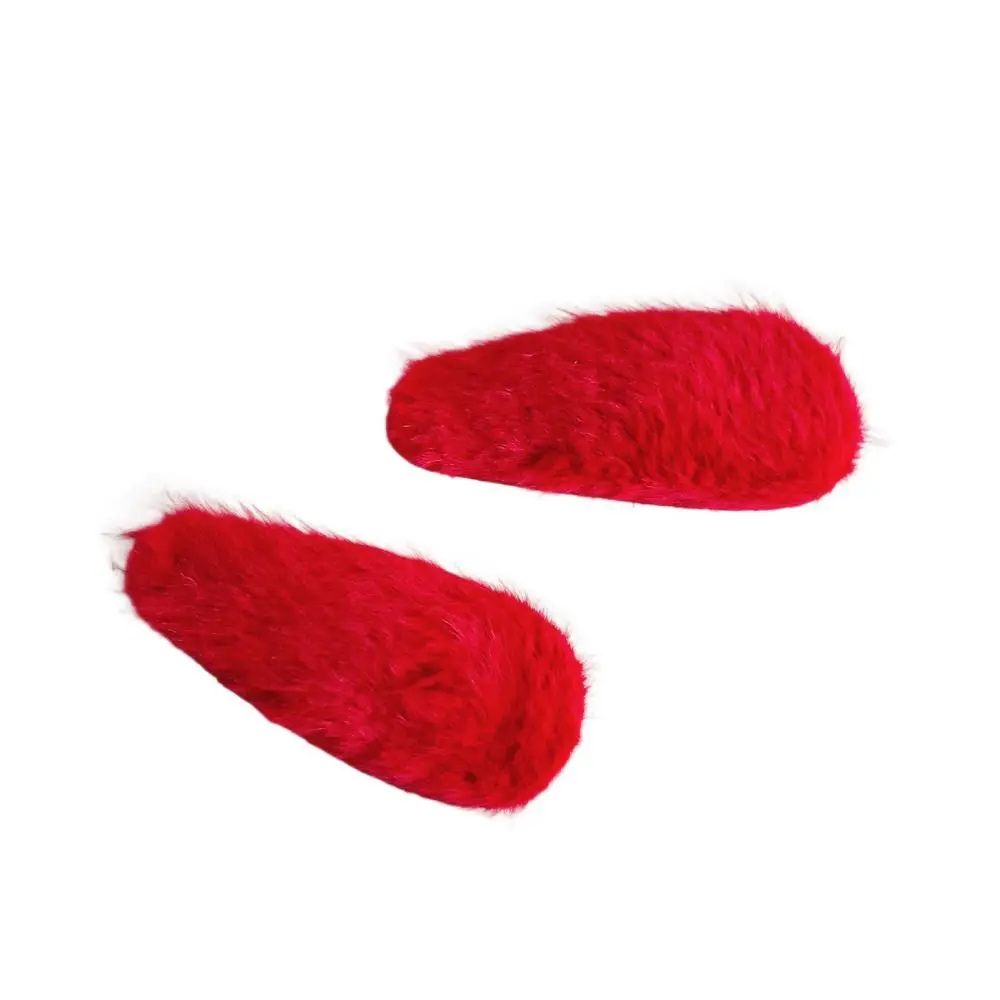 

1pair Waterdrop Star Hair Clips Red Color Korean Style New Year Hairpins Barrettes Hair Side Clip Star Duckbill Clips Daily