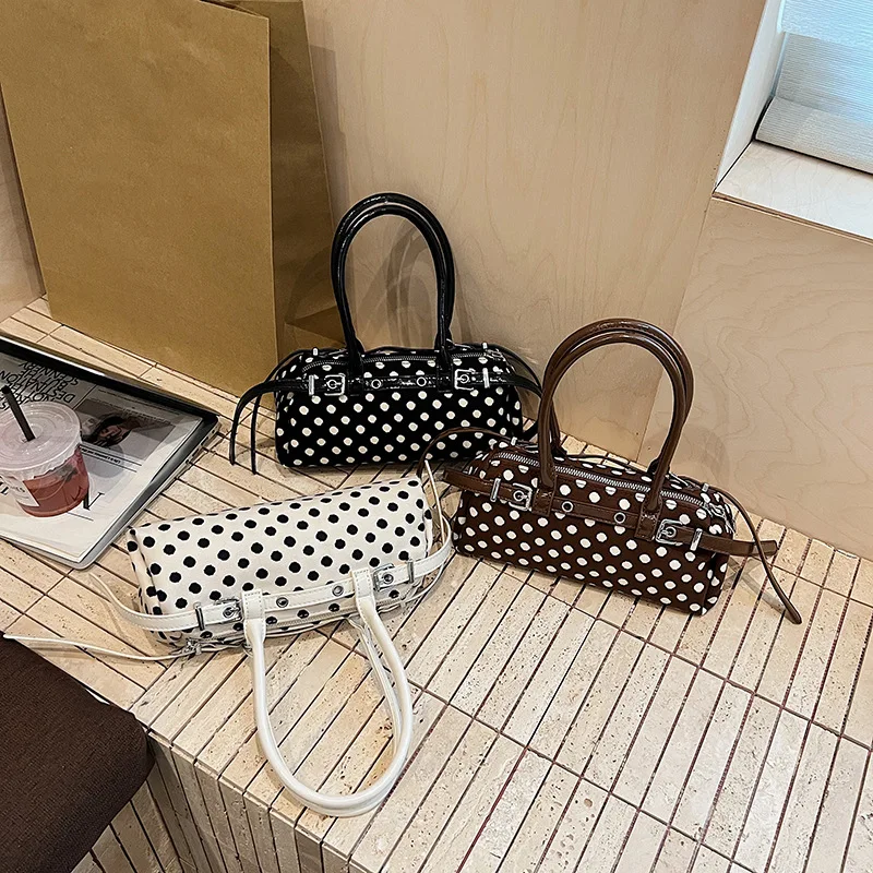 

New Polka Dot Fashion Handbag, Fashionable Light Luxury Versatile Shoulder Messenger Bag, Exquisite Temperament Women's Bag