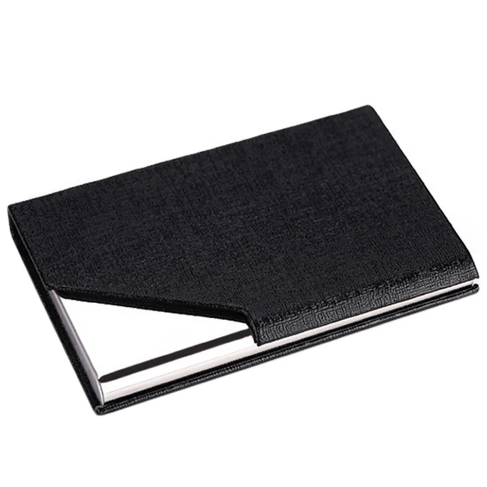 حامل بطاقات العمل من الفولاذ المقاوم للصدأ باللون الأسود الأنيق، منظم صندوق الائتمان، لمسة نهائية احترافية #4