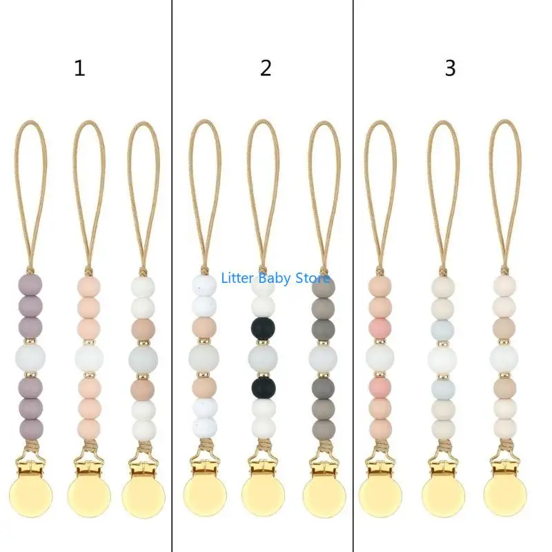 

N80C Colorful Pacifier Clip Holder Silicone Pacifier Chain BPA Teether Clips