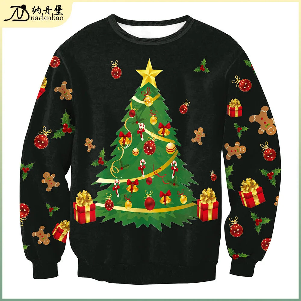 

Толстовка с рождественским узором для мужчин, забавная толстовка с 3D принтом лося, осенние топы с длинными рукавами, свободные пуловеры, толстовки с круглым вырезом