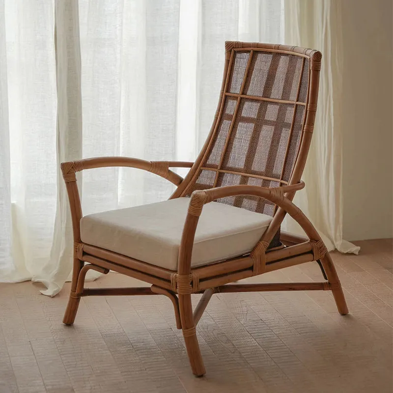 

Dark Rattan Luxury Dining Chairs Armrest Elegant Designer Foldable Dining Chairs Accent Kitchen Sillas De Comedor Furniture Home