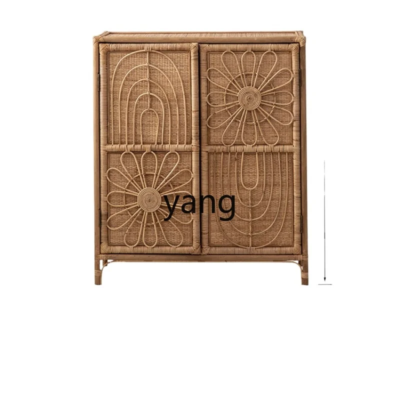 

L'm'm Retro Simple Rattan Storage Cabinet Home Small Apartment Hall Dining Side Storage Cabinet