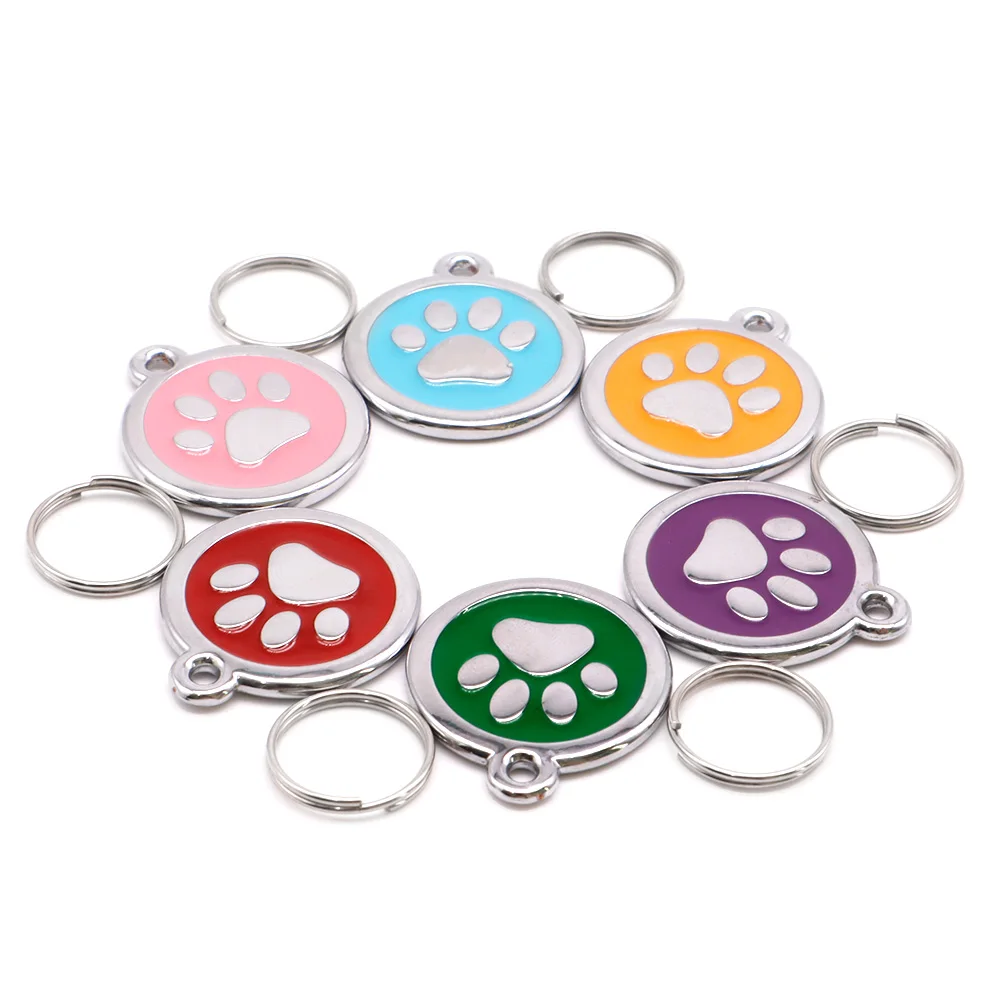 Imagem -03 - Pata Cão Tag Personalizado Animal de Estimação id Tags Nome Gravado Número de Telefone para Animal de Estimação Gato id Tag Pendente Necklce Atacado 100 Peças