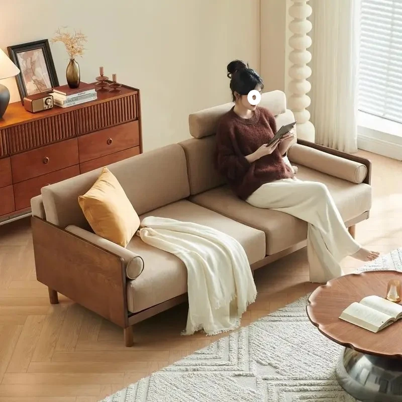 

Диван X-S Retro из массива дерева с тканевой обивкой для гостиной, прямой диван в стиле лофт.