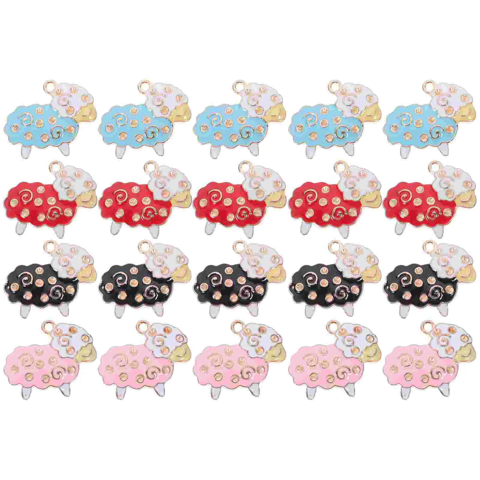 

20 Pcs Alloy Pendant Goat Charms Findings Handbag Cute Animal Enamel Dangles Themed Man
