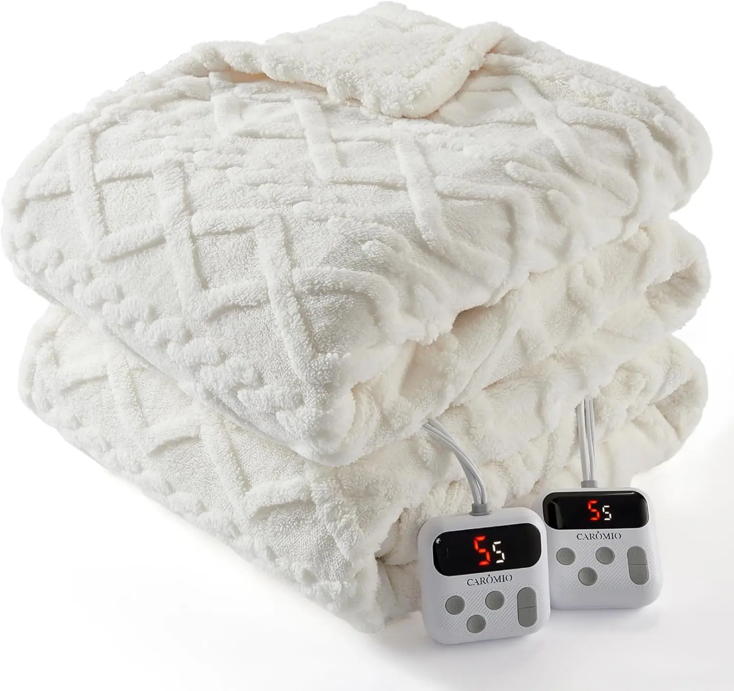 

Queen Size Electric Heated Blanket with Dual Control, 10 Heat Levels & Time Settings, Fast Heating Sherpa Blanket ETL Certified