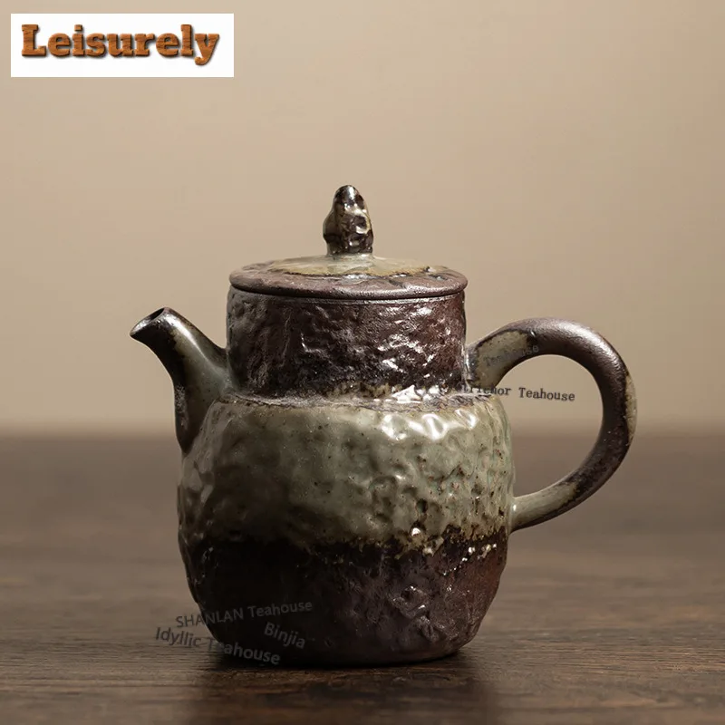 

Old Rock Clay Clear Water Teapot Traditional Tea Infuser Pot Tea Making Kettle With Ball Hole Tea Ceremony Collection Supplies