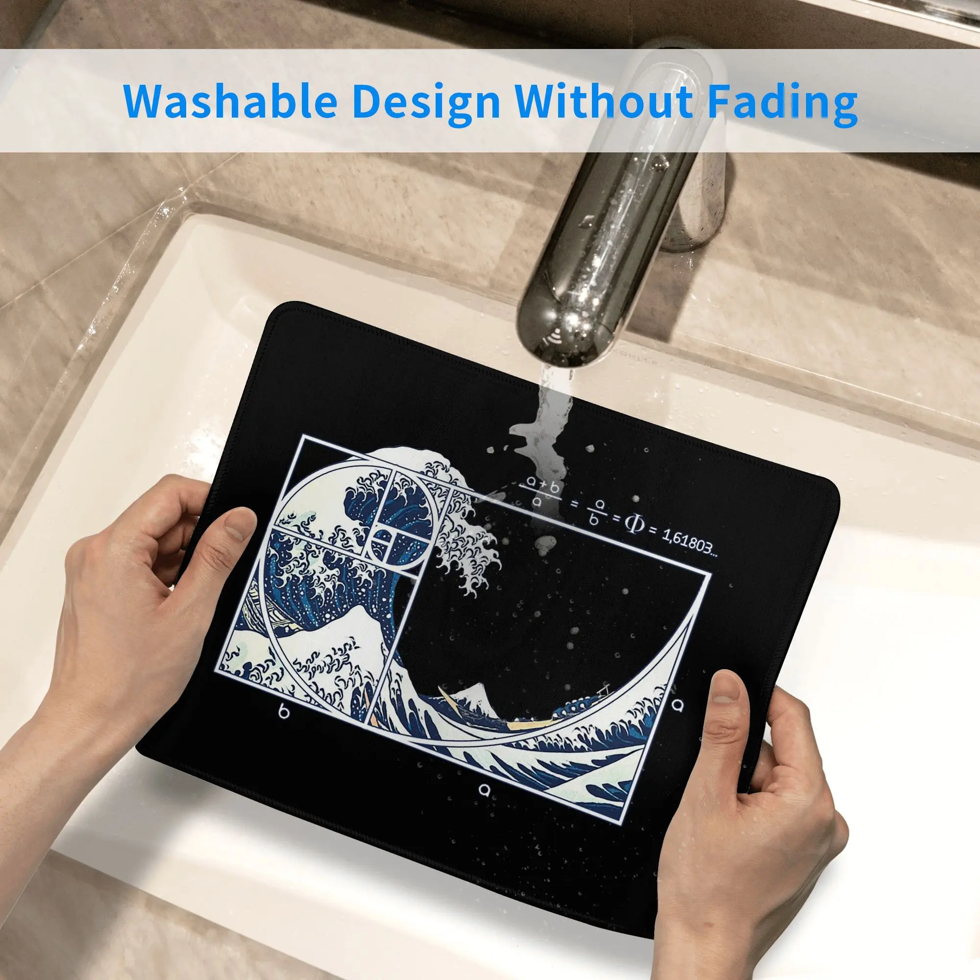 グレートフィボナッチウェーブマウスパッドコンピュータキーボードマウスマットゲーマーPCラップトップデスクマットオフィスアクセサリーテーブルマット