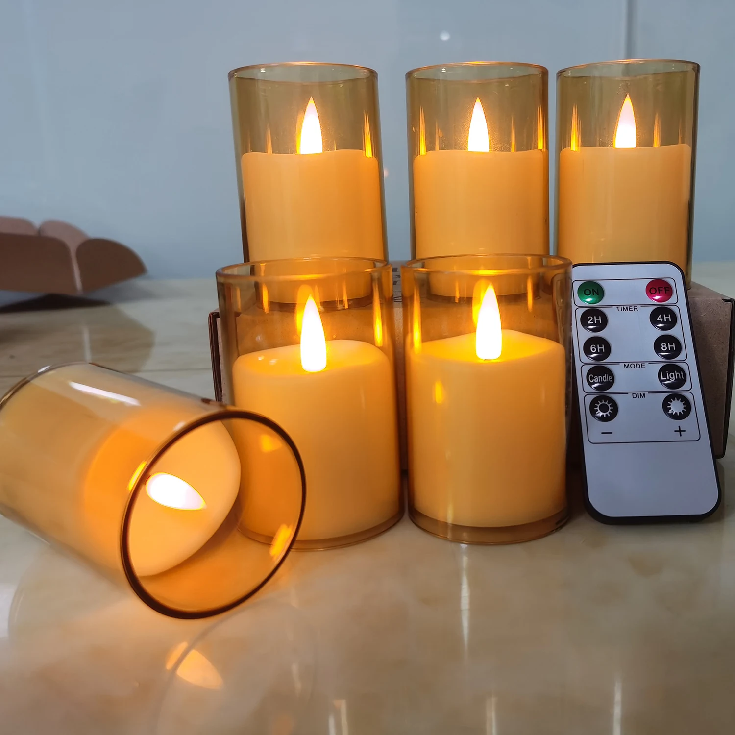 6 шт. беспламенные светодиодные свечи креативные желаемые светодиодные чайные лампы теплый белый Хэллоуин свадебные рождественские украшения свечи