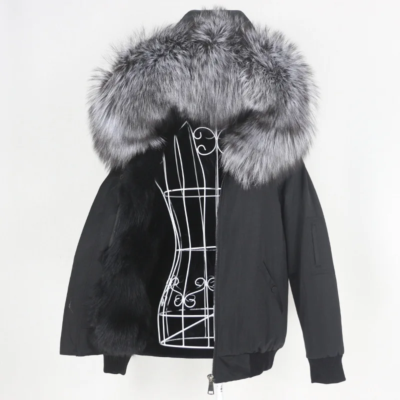 New Pai Overcomes Thickened Raccoon Dog Fur Inner Tank, Detachable True Fox Fur Large Collar Jacket, Fur Coat 2024