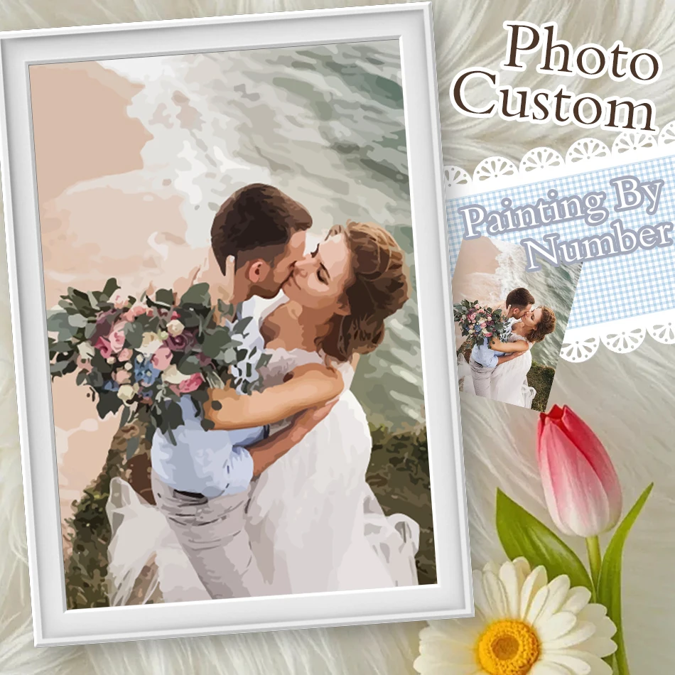 RUOPOTY 24/36/48 Painting By Numbers Acrylic Paints Kits Festival Gift Customize Photo Coloring On Canvas Diy Crafts