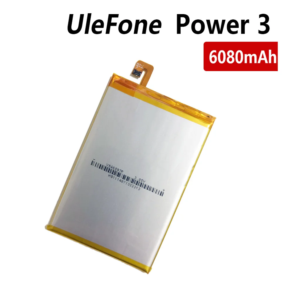 Batería de repuesto original de 6080mAh para Ulefone Power 3, 3S, Power3, Power3S, con herramientas y código de seguimiento gratis 2