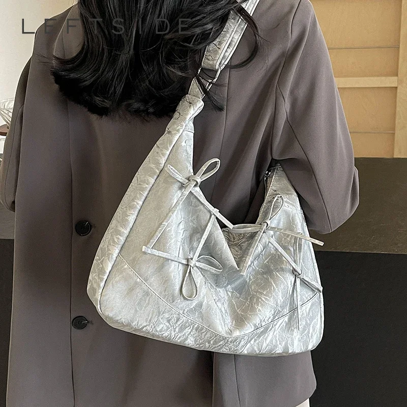 

Сумки через плечо с милым бантом для женщин 2024, роскошные дизайнерские корейские модные сумки и кошельки Y2K, женская сумка на плечо