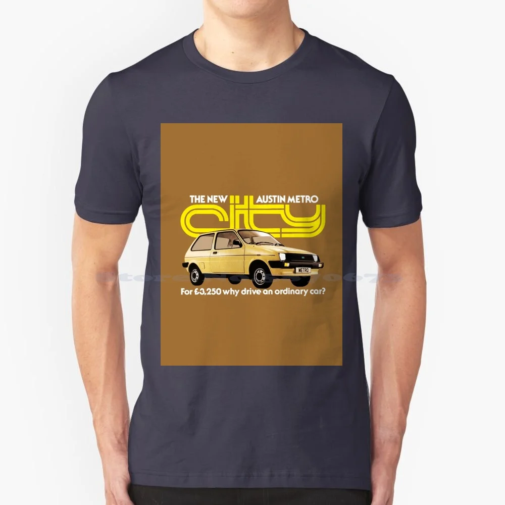 Austin Metro City T Shirt 100% Cotton Tee Morris British Leyland Austin Rover Bl Metro Minimetro Subcompact Hatchback Small