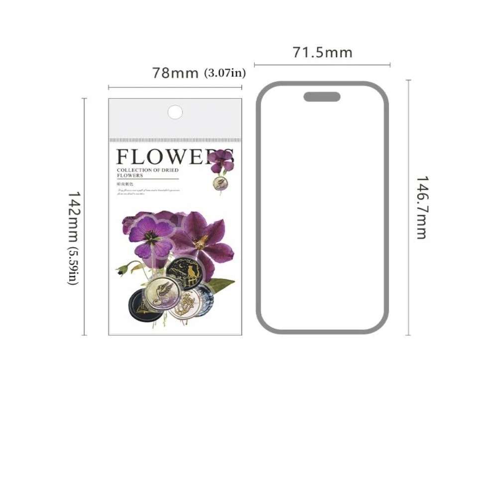 Pegatina de flores florales para decoración de pared, pegatinas de hojas DIY, pegatina decorativa impermeable para decoración de cuentas de mano, papelería, pegatina para sobre