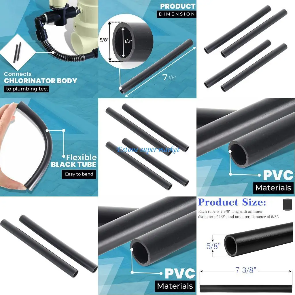 

090B Replacement Chlorinator Tubing Set for Automatic Pool Feeders Resistant PVC Construction Inch