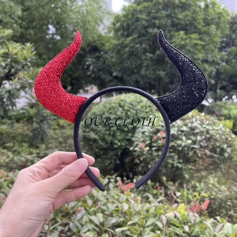 Fashion Devil Horns Headband,Devil Costume for Women Girls,Halloween Fancy Dress Cosplay Hairband Y1AC