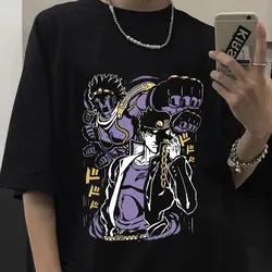 ジョジョの奇妙な冒険のTシャツ,男性と女性のための,半袖,カジュアル