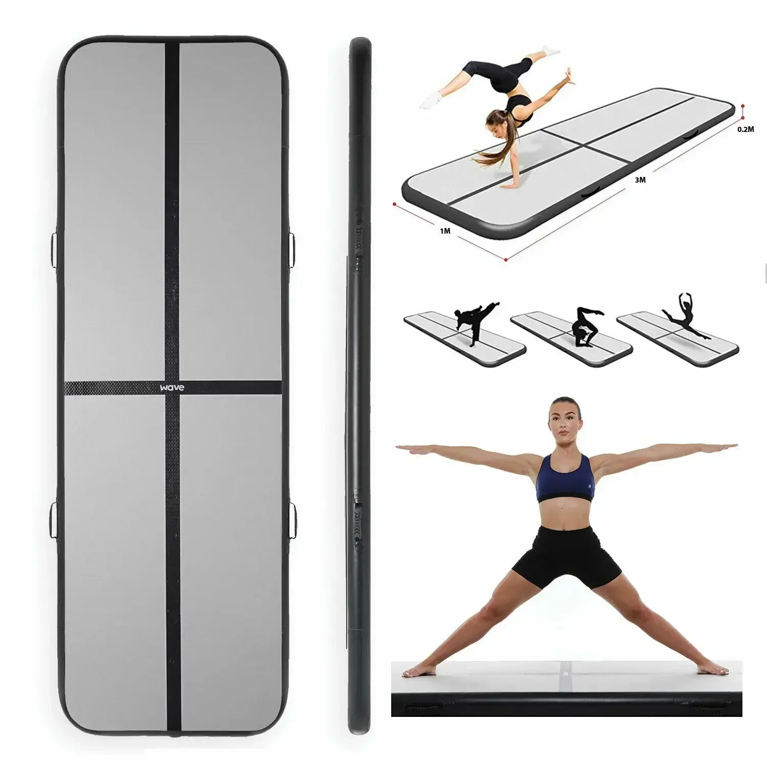 3 Meters Professional Sports GYM Mat Inflatable Air Gym Air Track for Home Use Yoga Training Tumbling Wrestling Yoga Mat Set