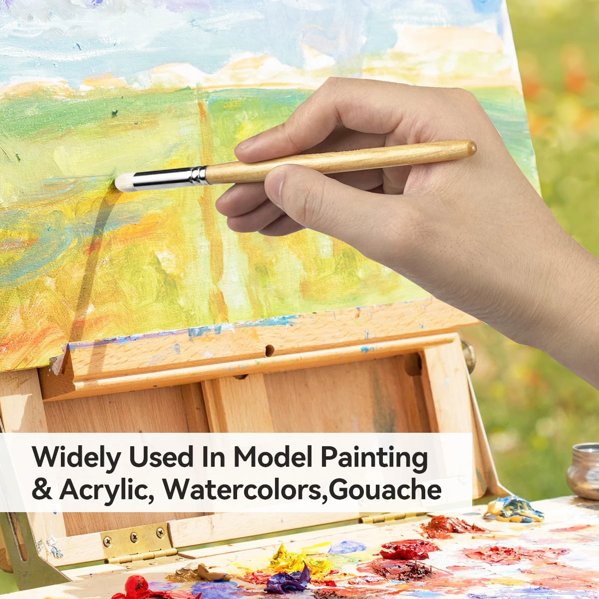 Model Paint Brushes Dry Brush - Large Dry Brush Set with Miniature Detail Paint Brush Set for Effortless Miniature Painting, Sca