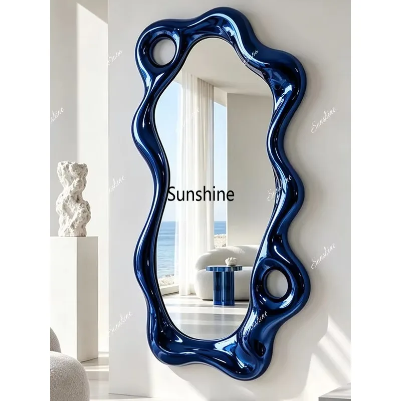 F French special-shaped mirror wall-mounted light luxury irregular fitting mirror