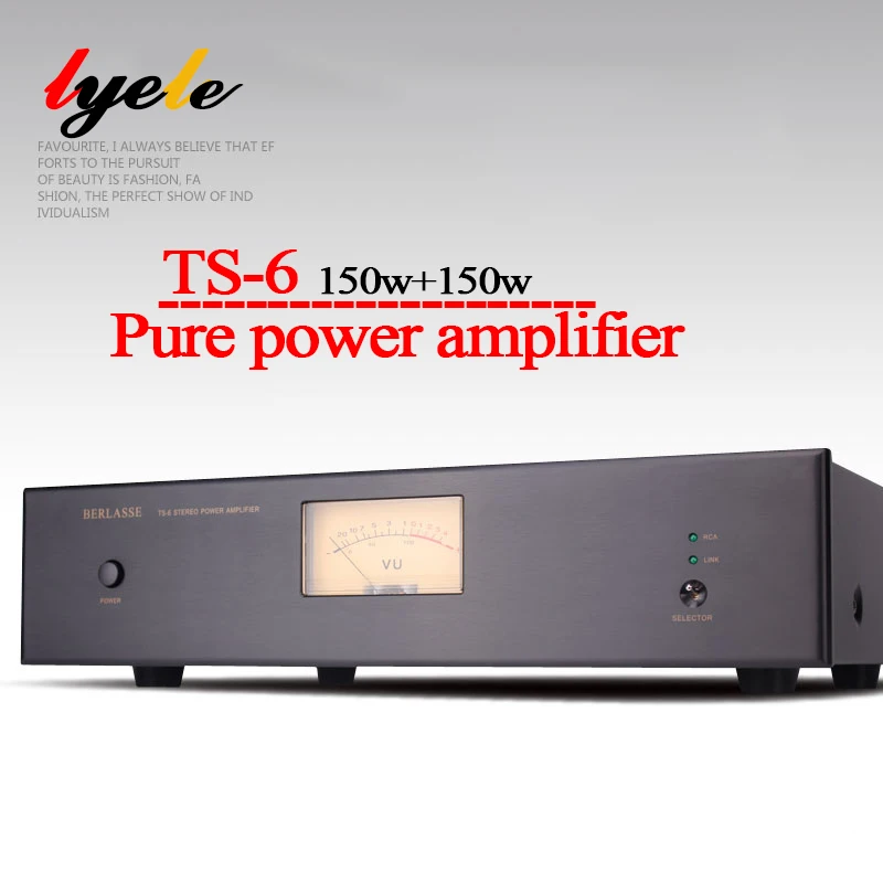 

LYELE TS-6 Pure Power amplifier 150w*2 2-channel Stereo Class AB Amp RCA Balanced XLR Vu Meter HIFI home theater