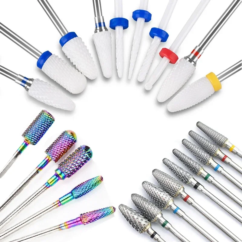 67 Types Carbide Milling Cutter Ceramic Nail Drill Bit For Electric Manicure Drills Manicure Gel Polish Remover Nail Art Tools