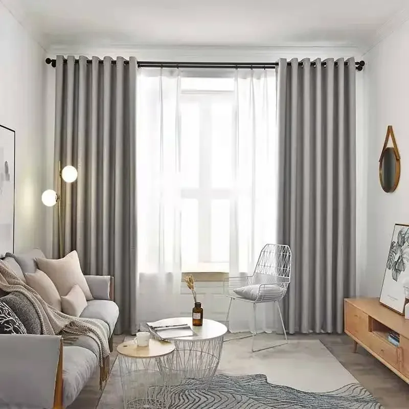 

Curtains for Living Dining Room Bedroom Cotton Linen High Shading Rate Solid Color Nordic Simple Balcony Windows Door Kitchen