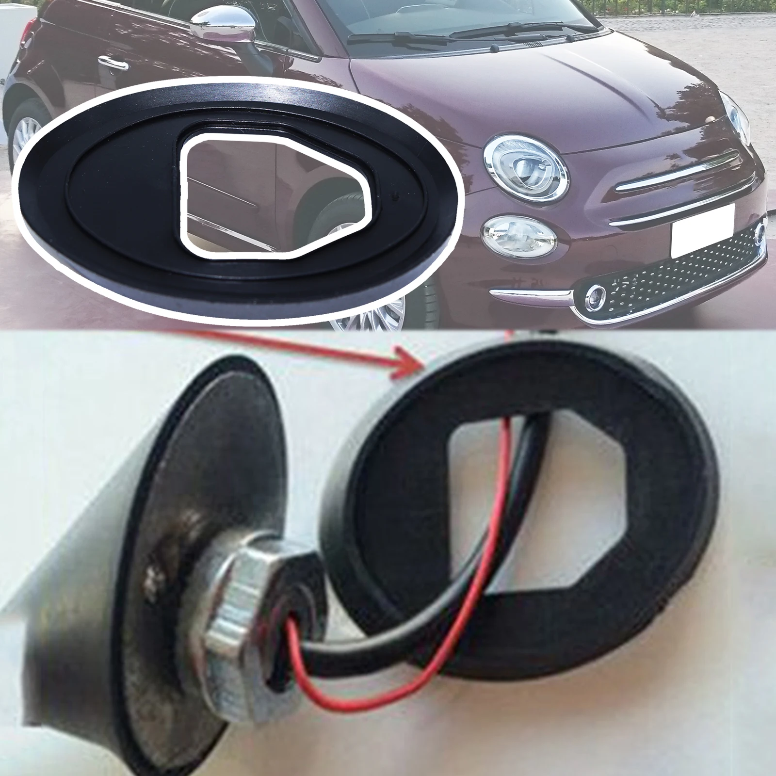 

For Fiat 500 2007 2008 2009 2010 2011 2012 2013 Car Roof Mast Whip Aerial Antenna Rubber Base Gasket Seal Pad Cover Accessories